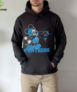 Mickey mouse cartoon Carolina panthers football player helmet logo shirt