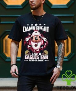 Mickey mouse damn right I am a Boston College Eagles fan win or lose shirt