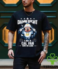 Mickey mouse damn right I am a California Golden Bears fan win or lose shirt