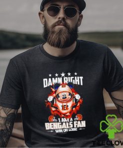 Mickey mouse damn right I am a Cincinnati Bengals fan win or lose shirt