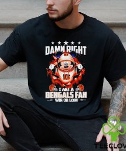 Mickey mouse damn right I am a Cincinnati Bengals fan win or lose hoodie, sweater, longsleeve, shirt v-neck, t-shirt