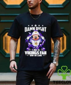 Mickey mouse damn right I am a Minnesota Vikings fan win or lose hoodie, sweater, longsleeve, shirt v-neck, t-shirt