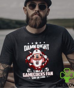 Mickey mouse damn right I am a South Carolina Gamecocks fan win or lose shirt