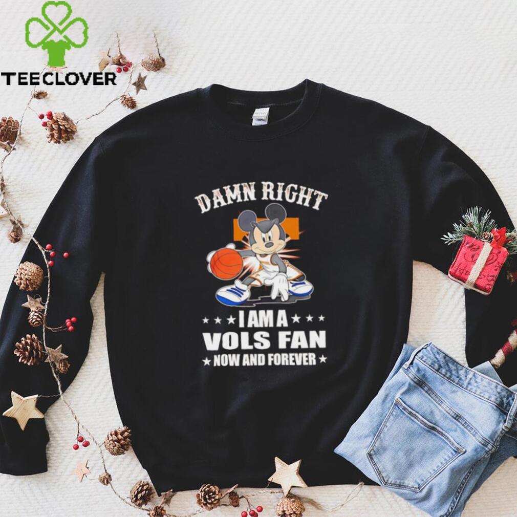 Mickey mouse damn right I am a Volunteers basketball fan now and forever T shirt Mickey mouse damn right I am a Volunteers basketball fan now and forever T shirt