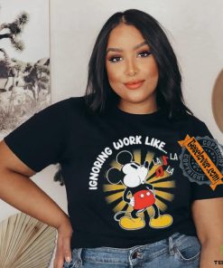 Mickey mouse ignoring work like shirt