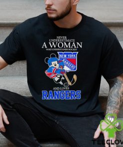 Mickey never underestimate a woman who understands hockey and loves Rangers hoodie, sweater, longsleeve, shirt v-neck, t-shirt