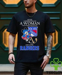 Mickey never underestimate a woman who understands hockey and loves Rangers hoodie, sweater, longsleeve, shirt v-neck, t-shirt