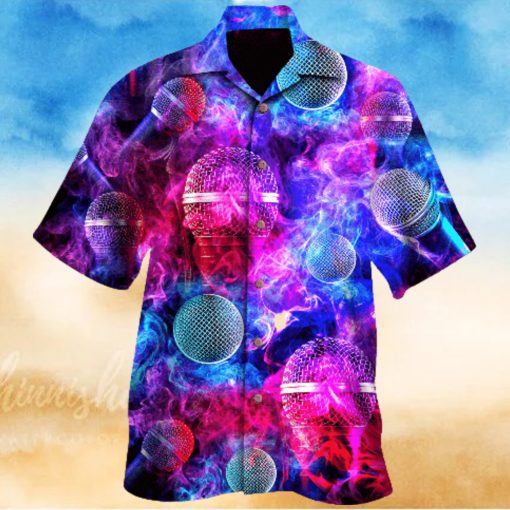 Microphone Enveloped In A Colored Purple Unique Design Unisex Hawaiian Shirt For Men And Women Dhc17062424