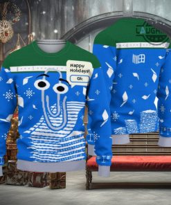 Microsoft Christmas Sweater All Over Printed Holiday Ugly Christmas Artificial Wool Sweat