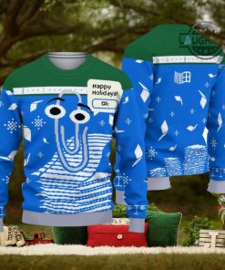 Microsoft Christmas Sweater All Over Printed Holiday Ugly Christmas Artificial Wool Sweat