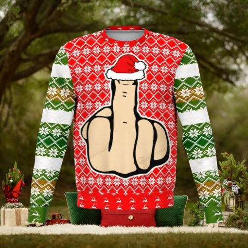 Middle Finger Offensive For Christmas Gifts Ugly Christmas Sweater