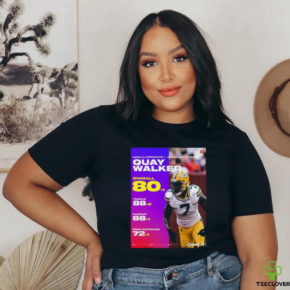 Middle Linebacker Green Bay Packers Quay Walker Overall 80 Points NFL Madden 24 T Shirt Middle Linebacker Green Bay Packers Quay Walker Overall 80 Points NFL Madden 24 T Shirt