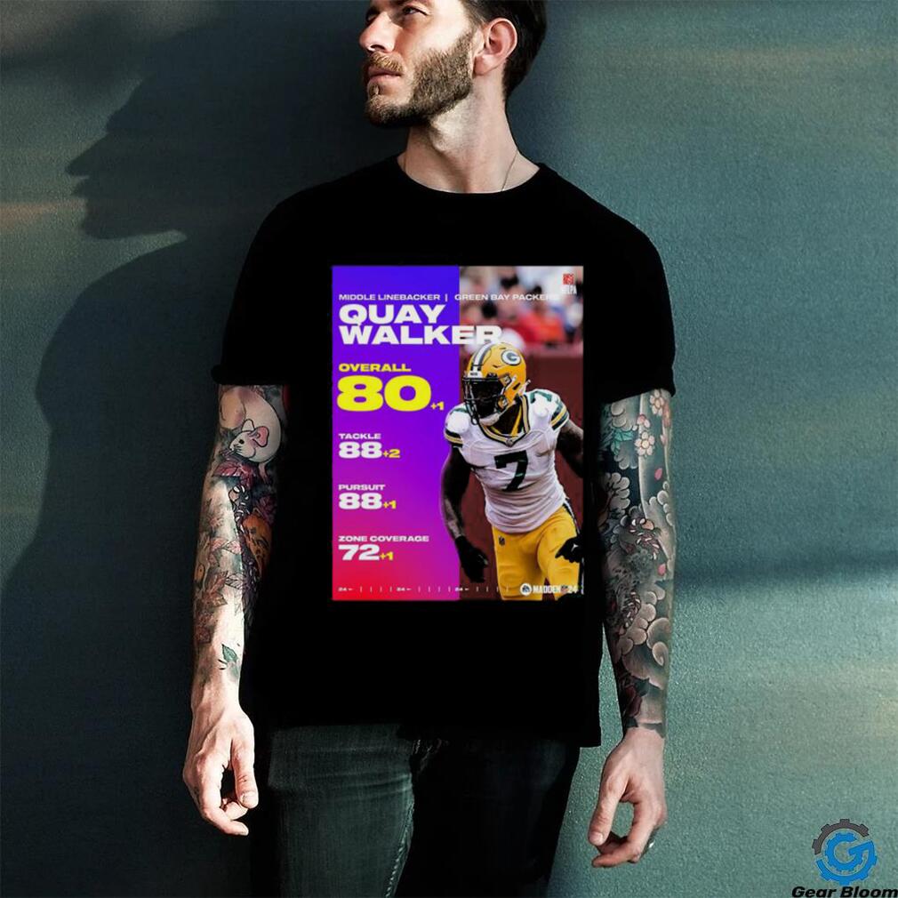 Middle Linebacker Green Bay Packers Quay Walker Overall 80 Points NFL Madden 24 T Shirt Middle Linebacker Green Bay Packers Quay Walker Overall 80 Points NFL Madden 24 T Shirt