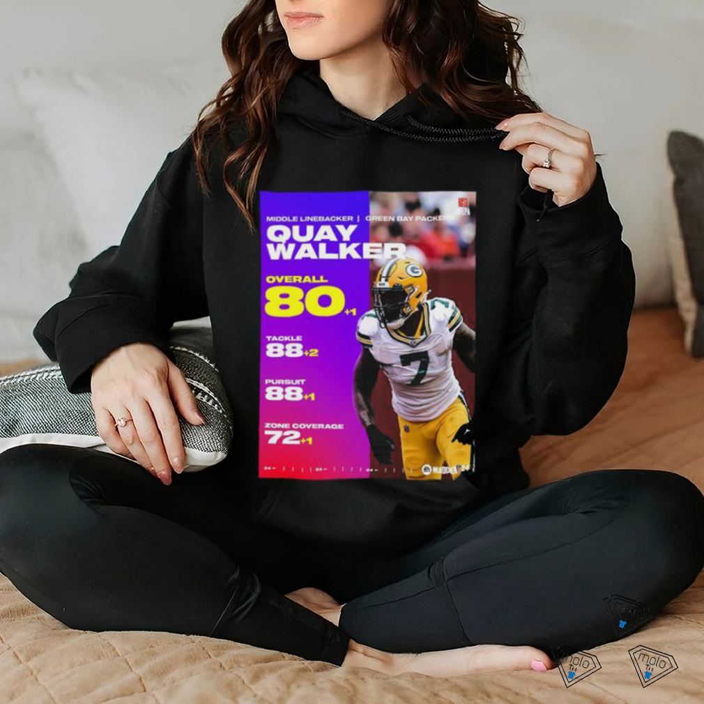 Middle Linebacker Green Bay Packers Quay Walker Overall 80 Points NFL Madden 24 T Shirt Middle Linebacker Green Bay Packers Quay Walker Overall 80 Points NFL Madden 24 T Shirt
