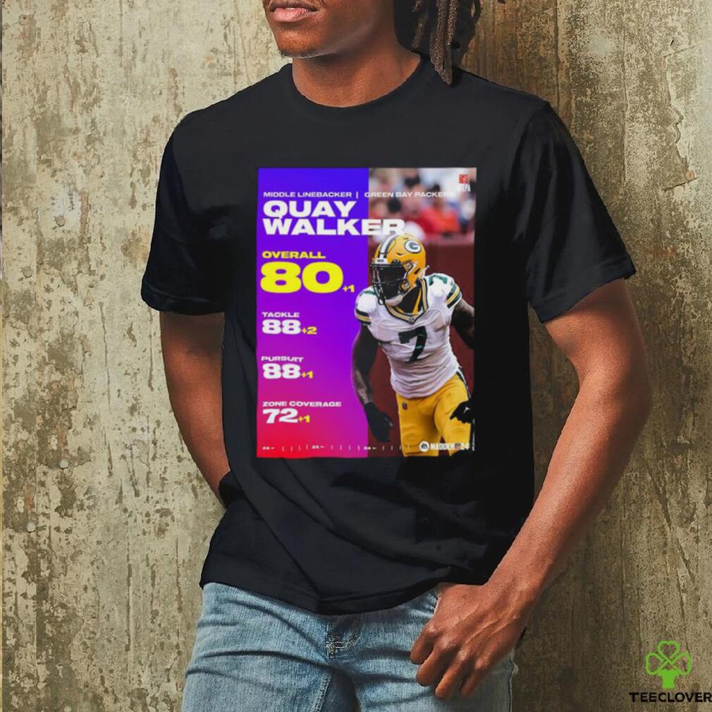 Middle Linebacker Green Bay Packers Quay Walker Overall 80 Points NFL Madden 24 T Shirt Middle Linebacker Green Bay Packers Quay Walker Overall 80 Points NFL Madden 24 T Shirt