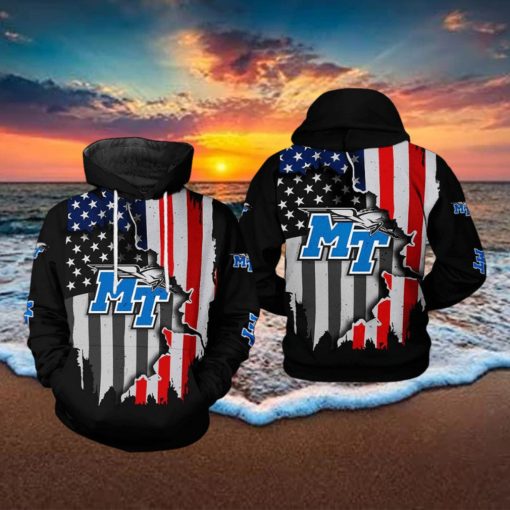 Middle Tennessee Blue Raiders NCAA US Flag 3D Printed Hoodie