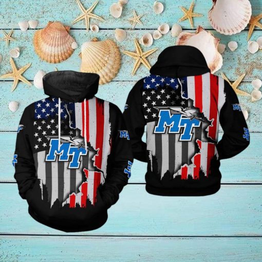 Middle Tennessee Blue Raiders NCAA US Flag 3D Printed Hoodie