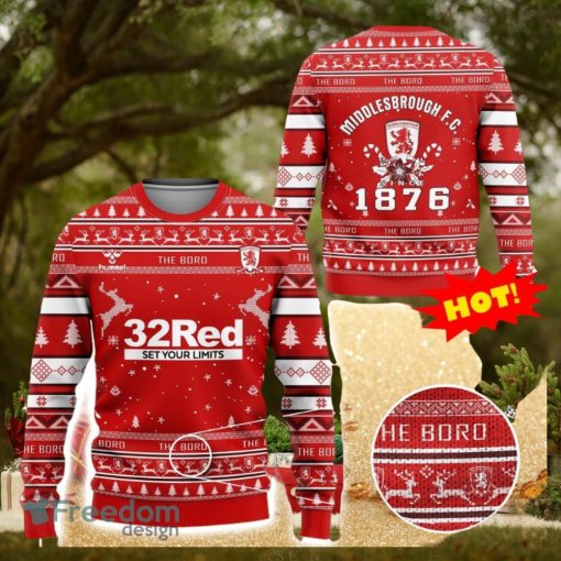 Middlesbrough FC The Boro 3D Ugly Christmas Sweater