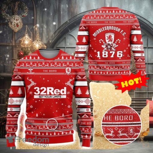 Middlesbrough FC The Boro 3D Ugly Christmas Sweater
