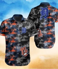 Midnight Palm Detroit Tigers Hawaiian Shirt