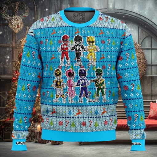 Mighty Morphin Chibis Power Rangers For Christmas Gifts Ugly Xmas Wool Knitted Sweater