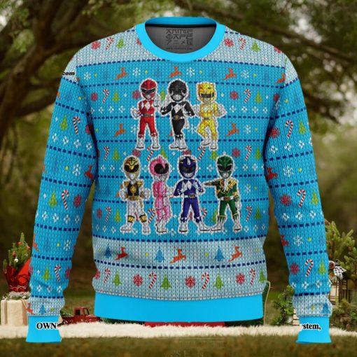 Mighty Morphin Chibis Power Rangers For Christmas Gifts Ugly Xmas Wool Knitted Sweater
