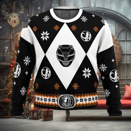 Mighty Morphin Power Rangers Black For Christmas Gifts Ugly Christmas Holiday Sweater