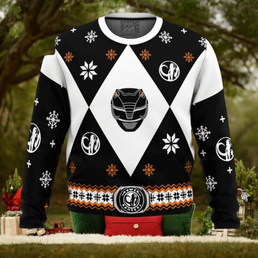 Mighty Morphin Power Rangers Black For Christmas Gifts Ugly Christmas Holiday Sweater