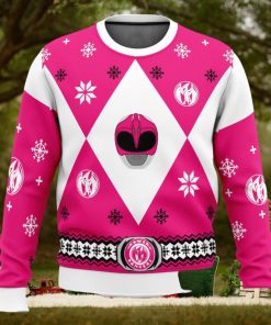 Mighty Morphin Power Rangers Pink Ugly Christmas Sweater Unisex 3D Christmas Sweater Gift