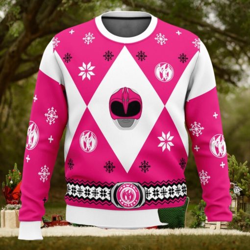 Mighty Morphin Power Rangers Pink Ugly Christmas Sweater Unisex 3D Christmas Sweater Gift