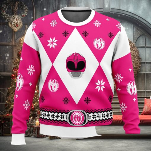 Mighty Morphin Power Rangers Pink Ugly Christmas Sweater Unisex 3D Christmas Sweater Gift