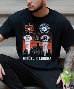 Miguel Cabrera Detroit Tigers 500 Home Runs 3000 Hit Club Miguel Barrera Signatures T Shirt+