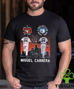 Miguel Cabrera Detroit Tigers 500 Home Runs 3000 Hit Club Miguel Barrera Signatures T Shirt+