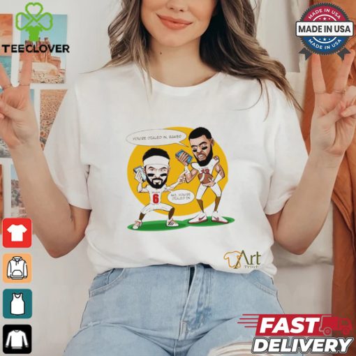 Mike Evans you’re dialed in Baker Mayfield no you’re dialed in Buccaneers shirt