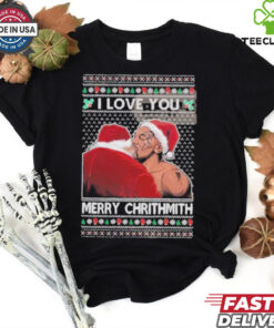 Mike Tyson Kiss Santa I Love You Merry Chrithmith 2024 Shirt