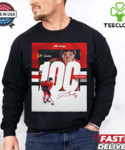 Milestone Moments Alex Vlasic Chicago Blackhawks 100 Game Played Signature Poster t shirt