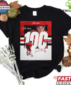 Milestone Moments Alex Vlasic Chicago Blackhawks 100 Game Played Signature Poster t shirt 1 Milestone Moments Alex Vlasic Chicago Blackhawks 100 Game Played Signature Poster t shirt