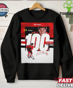 Milestone Moments Alex Vlasic Chicago Blackhawks 100 Game Played Signature Poster t shirt 2 Milestone Moments Alex Vlasic Chicago Blackhawks 100 Game Played Signature Poster t shirt