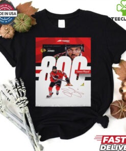 Milestone Moments Seth Jones Chicago Blackhawks 800 Game Played Signature Poster t shirt