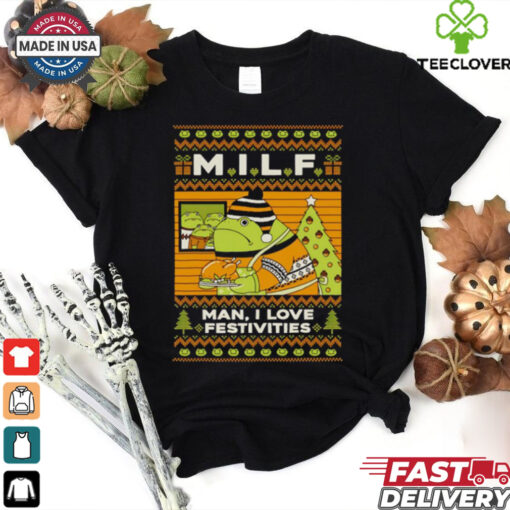 Milf man I love Festive frog ugly Christmas shirt