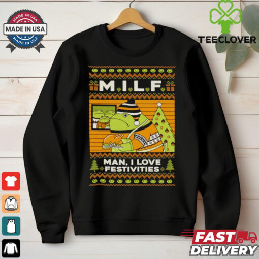 Milf man I love Festive frog ugly Christmas shirt