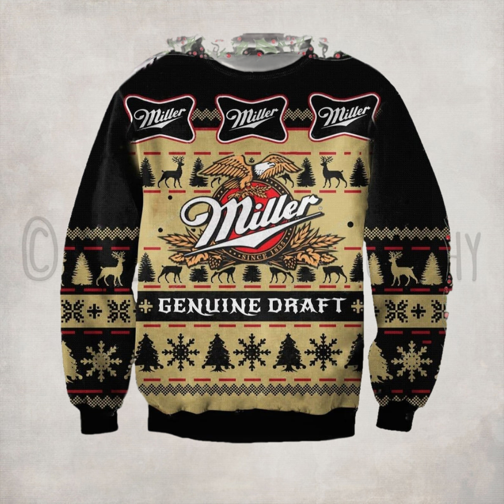Miller Genuine Draft Beer Ugly Christmas Sweater Miller Genuine Draft Beer Ugly Christmas Sweater