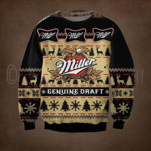 Miller Genuine Draft Beer Ugly Christmas Sweater