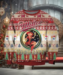 Miller High Life Beer Sweater Christmas