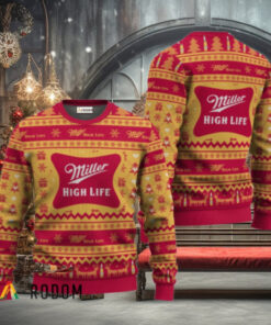 Miller High Life Festive All Over Ugly Sweater