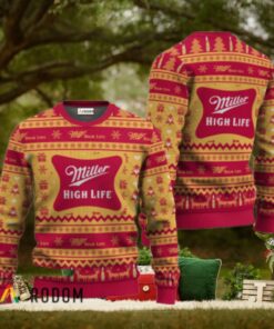 Miller High Life Festive All Over Ugly Sweater