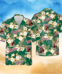 Miller High Life Hawaiian Shirt Tropical Flower Pattern Beach Lovers Gift