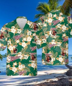 Miller High Life Hawaiian Shirt Tropical Flower Pattern Beach Lovers Gift