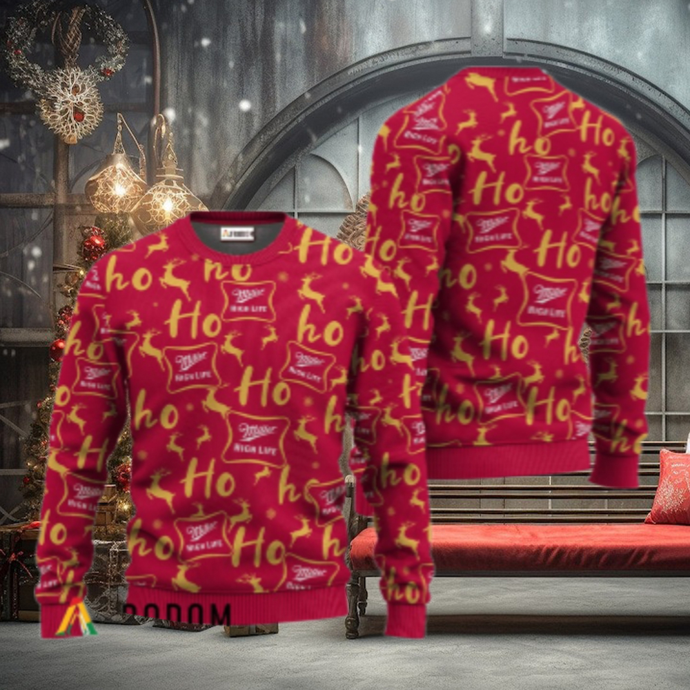 Miller High Life Ho Ho Ho Christmas Sweater Miller High Life Ho Ho Ho Christmas Sweater