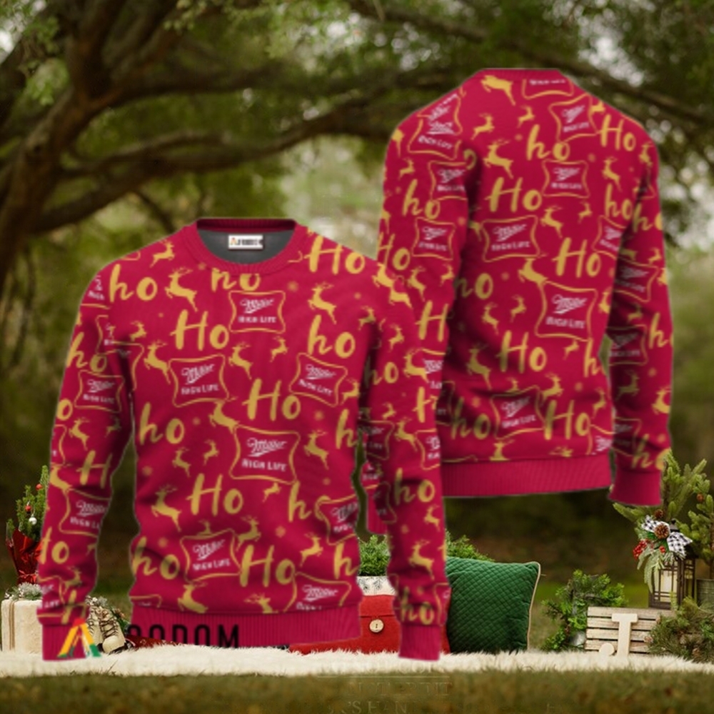 Miller High Life Ho Ho Ho Christmas Sweater Miller High Life Ho Ho Ho Christmas Sweater